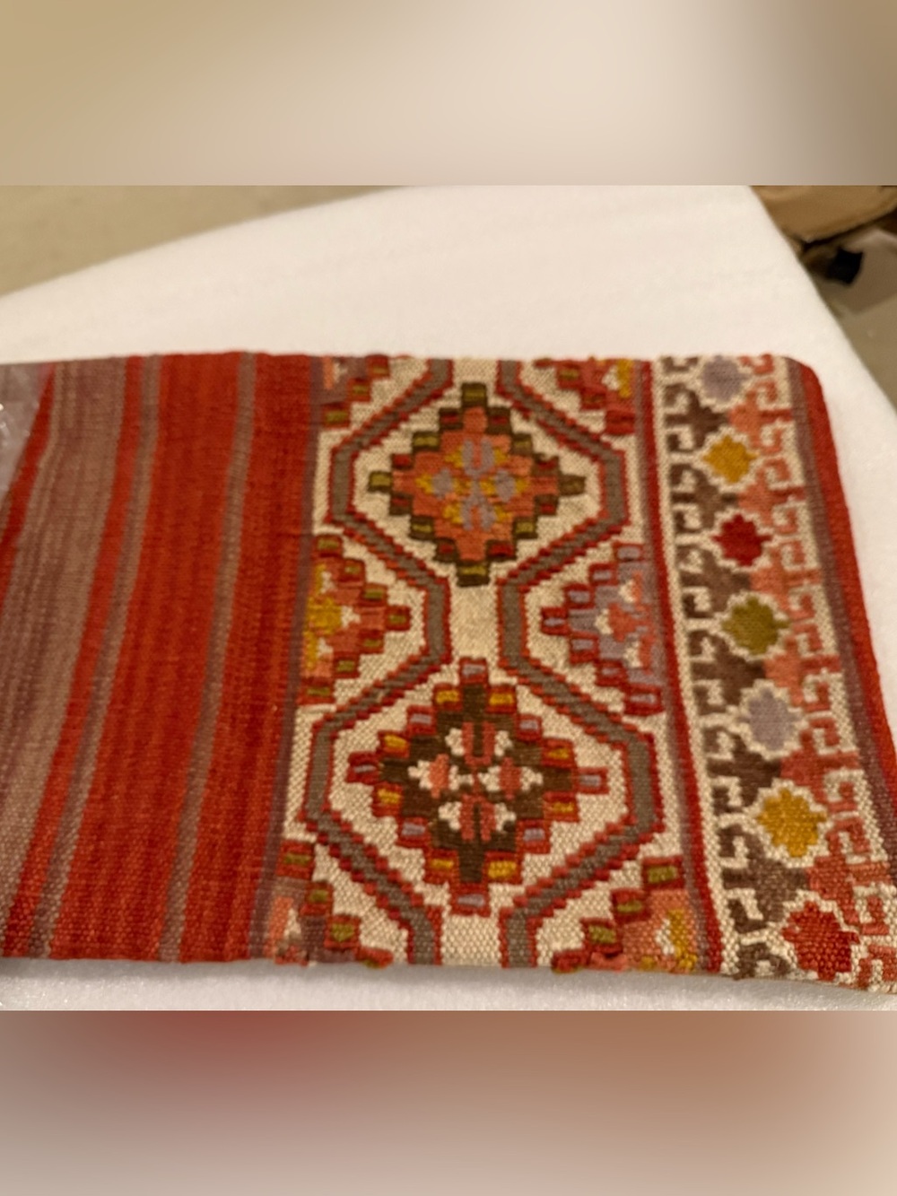 Super Rare! NEW Pottery Barn Mahal, Nanda, Asha, & Baha Tribal Kilim set, Red - Picture 13 of 15